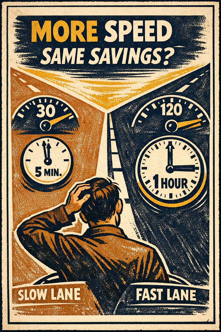 Poster illustration for Time-saving bias