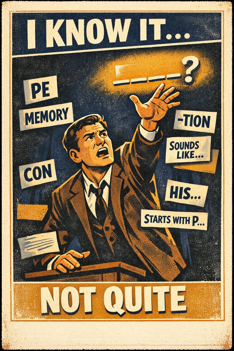 Poster illustration for Tip of the tongue