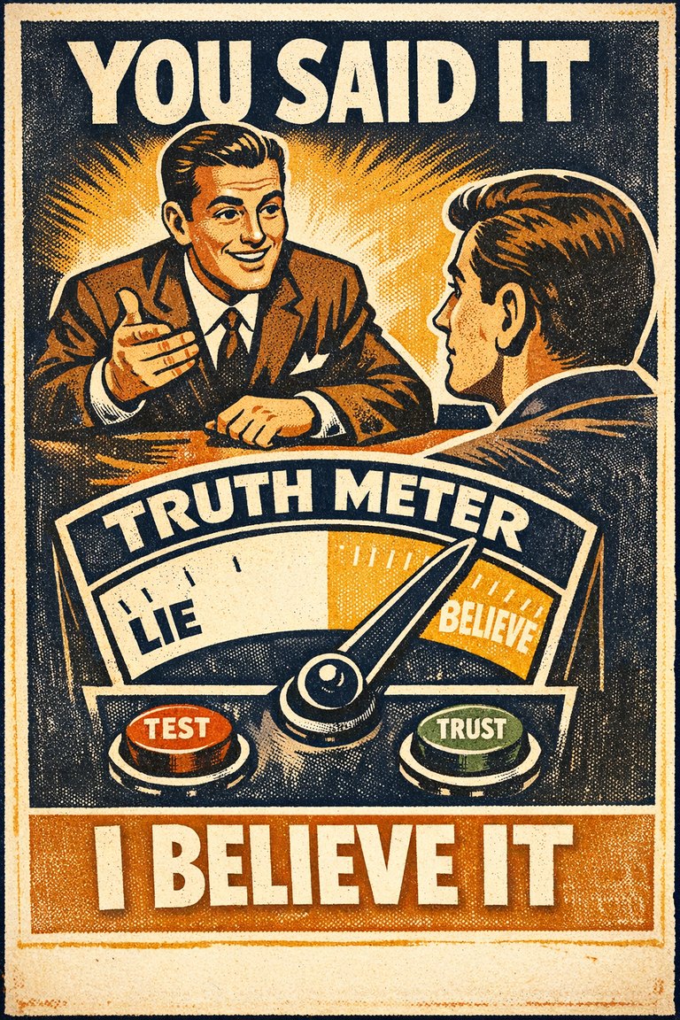 Poster illustration for Truth bias