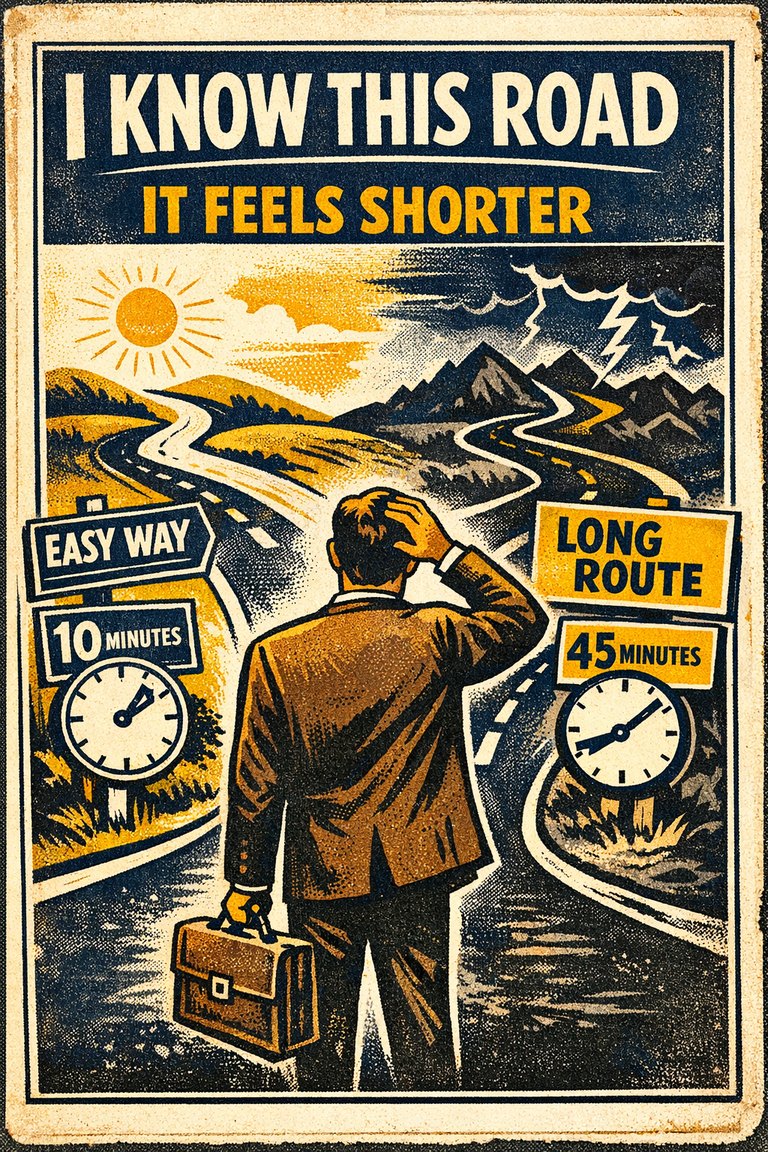 Poster illustration for Well travelled road effect