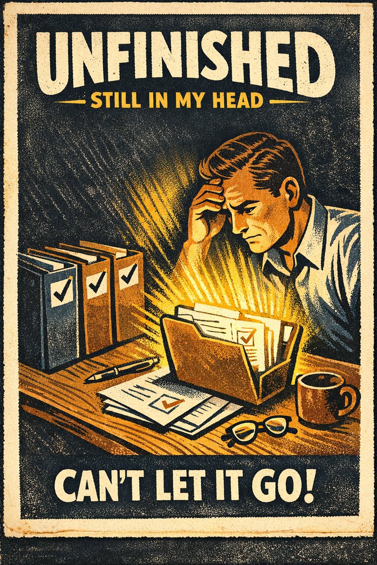Poster illustration for Zeigarnik effect
